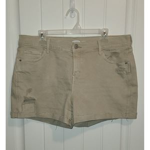 Old Navy boyfriend khaki jean denim shorts 14